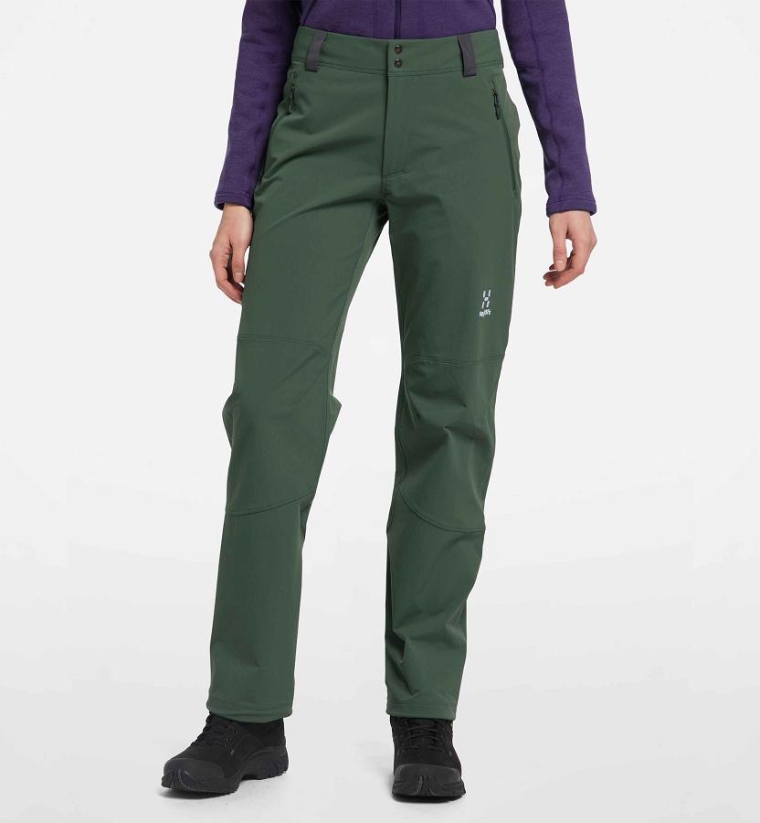 Haglöfs Womens Morän Softshell Pants Dark Green New Zealand 16839RTME